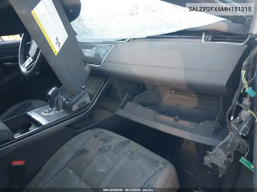 2021 Land Rover Range Rover Evoque Se VIN: SALZP2FX6MH151315 Lot: 42389189