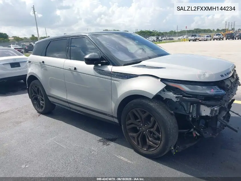 2021 Land Rover Range Rover Evoque R-Dynamic Se VIN: SALZL2FXXMH144234 Lot: 42474078