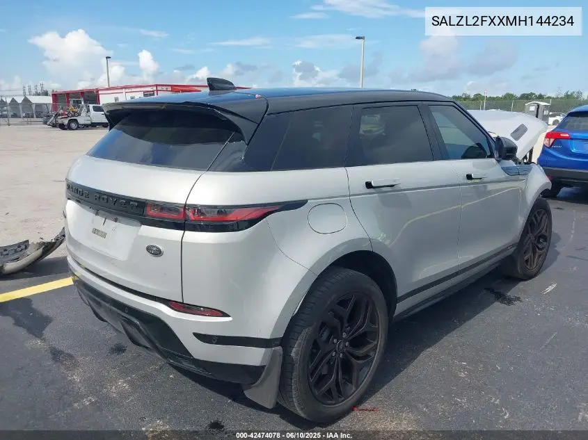 2021 Land Rover Range Rover Evoque R-Dynamic Se VIN: SALZL2FXXMH144234 Lot: 42474078