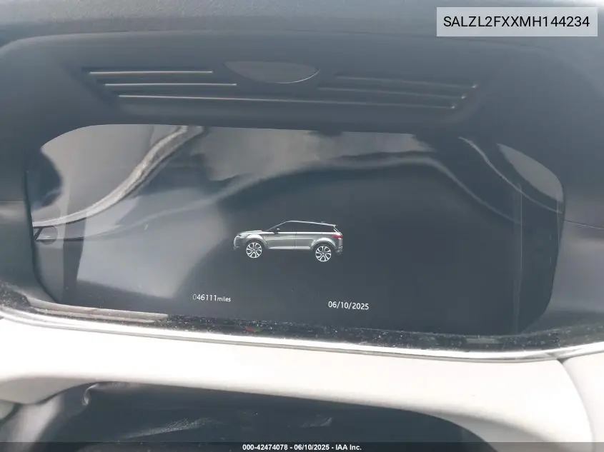 2021 Land Rover Range Rover Evoque R-Dynamic Se VIN: SALZL2FXXMH144234 Lot: 42474078