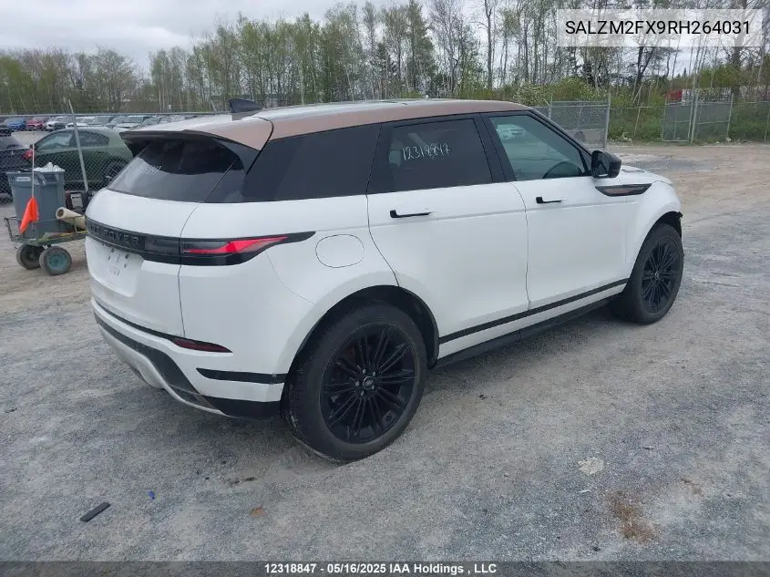 2024 Land Rover Range Rover Evoque P250 Dynamic Hse VIN: SALZM2FX9RH264031 Lot: 12318847