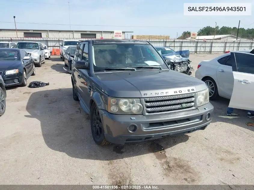 2006 Land Rover Range Rover Sport Hse VIN: SALSF25496A943501 Lot: 41581936