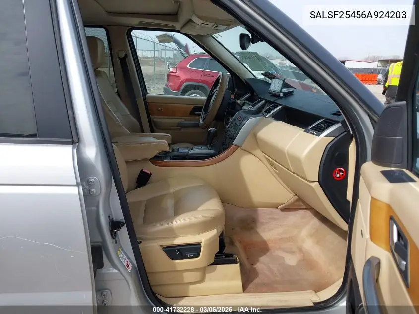 2006 Land Rover Range Rover Sport Hse VIN: SALSF25456A924203 Lot: 41732228