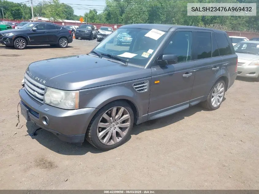 2006 Land Rover Range Rover Sport Supercharged VIN: SALSH23476A969432 Lot: 42399098