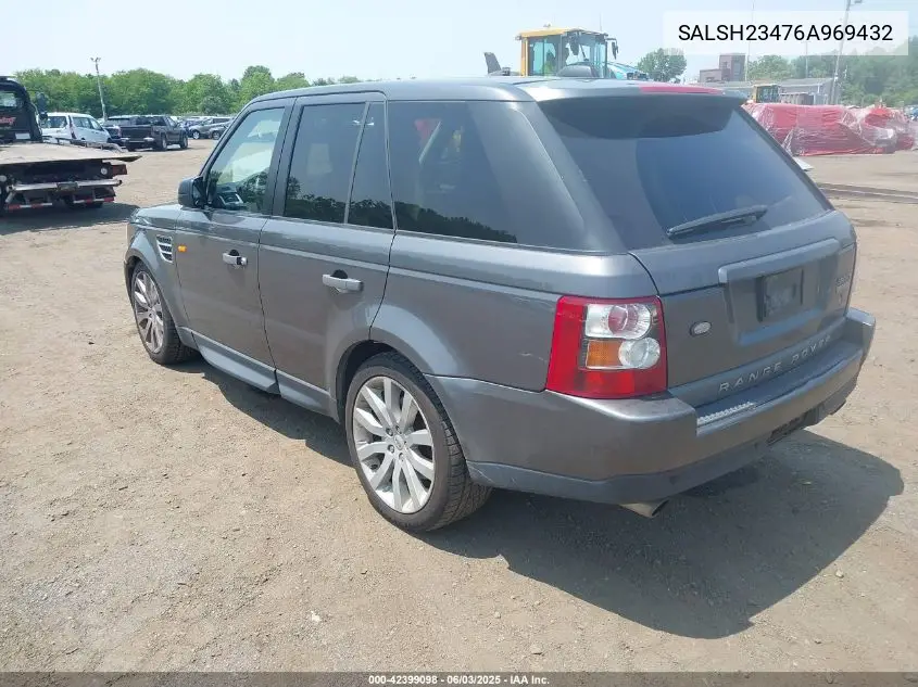 2006 Land Rover Range Rover Sport Supercharged VIN: SALSH23476A969432 Lot: 42399098
