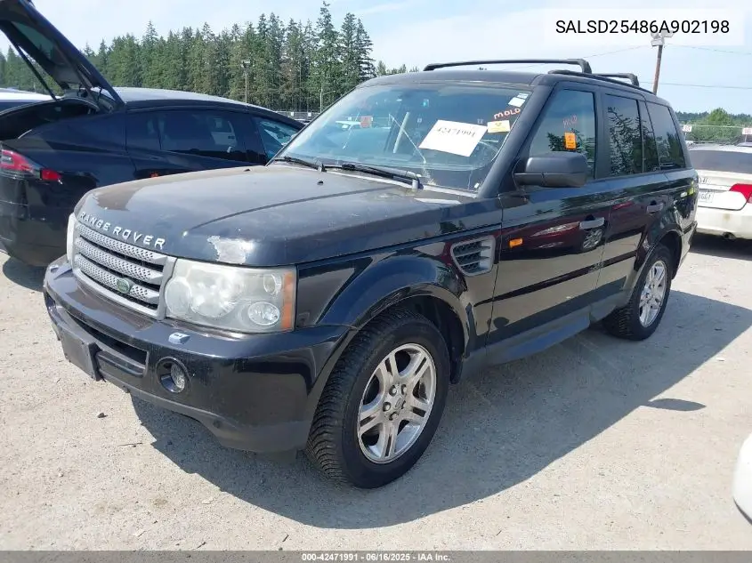 2006 Land Rover Range Rover Sport Hse VIN: SALSD25486A902198 Lot: 42471991