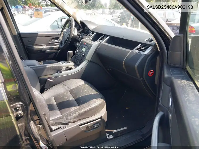2006 Land Rover Range Rover Sport Hse VIN: SALSD25486A902198 Lot: 42471991