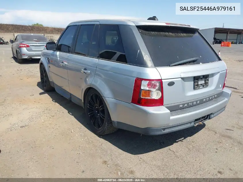 2006 Land Rover Range Rover Sport Hse VIN: SALSF25446A979161 Lot: 42562734