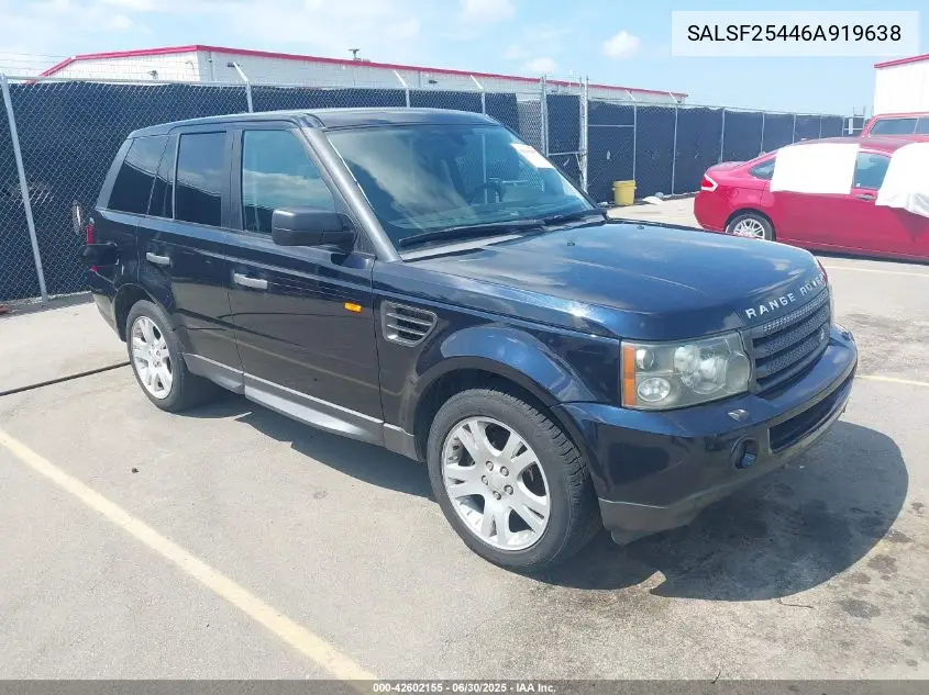 2006 Land Rover Range Rover Sport Hse VIN: SALSF25446A919638 Lot: 42602155