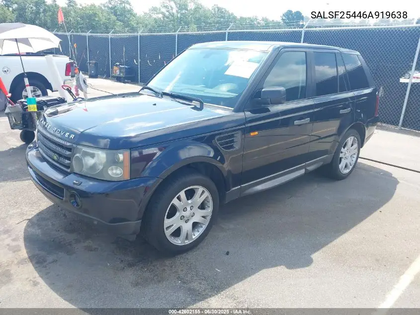 2006 Land Rover Range Rover Sport Hse VIN: SALSF25446A919638 Lot: 42602155