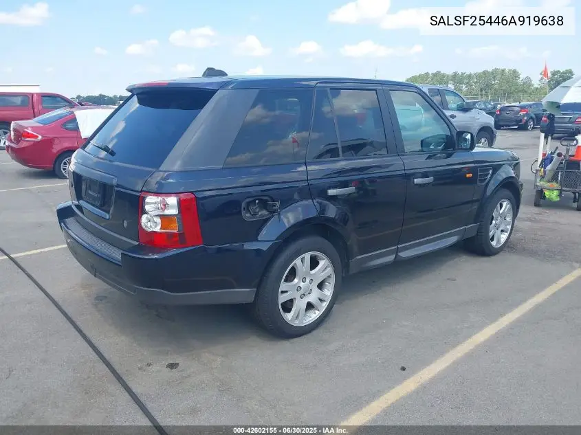 2006 Land Rover Range Rover Sport Hse VIN: SALSF25446A919638 Lot: 42602155