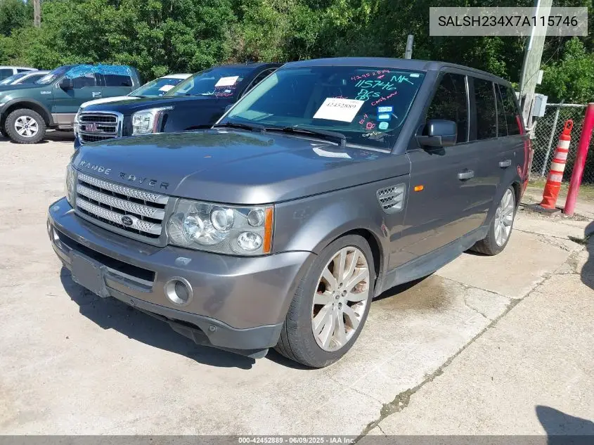 2007 Land Rover Range Rover Sport Supercharged VIN: SALSH234X7A115746 Lot: 42452889
