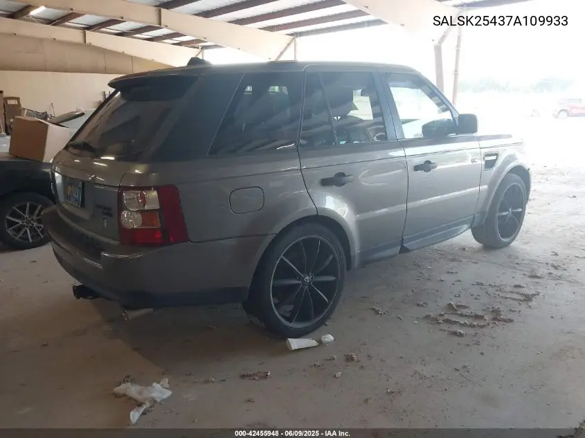 2007 Land Rover Range Rover Sport Hse VIN: SALSK25437A109933 Lot: 42455948