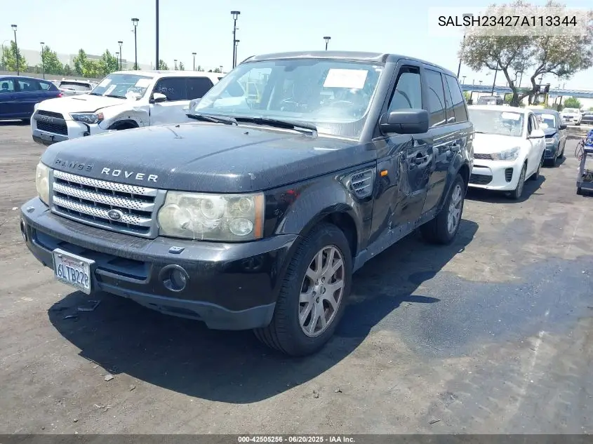 2007 Land Rover Range Rover Sport Supercharged VIN: SALSH23427A113344 Lot: 42505256