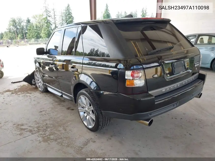 2007 Land Rover Range Rover Sport Supercharged VIN: SALSH23497A110098 Lot: 42524882