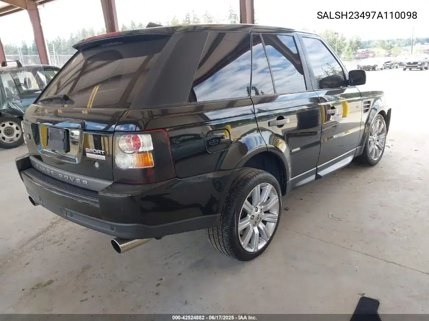 2007 Land Rover Range Rover Sport Supercharged VIN: SALSH23497A110098 Lot: 42524882