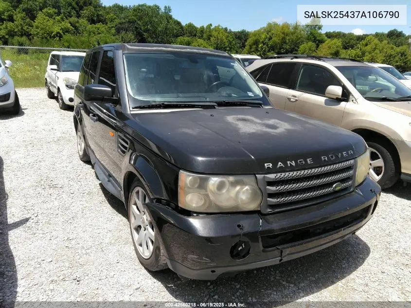 2007 Land Rover Range Rover Sport Hse VIN: SALSK25437A106790 Lot: 42560218