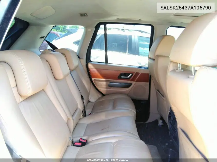 2007 Land Rover Range Rover Sport Hse VIN: SALSK25437A106790 Lot: 42560218