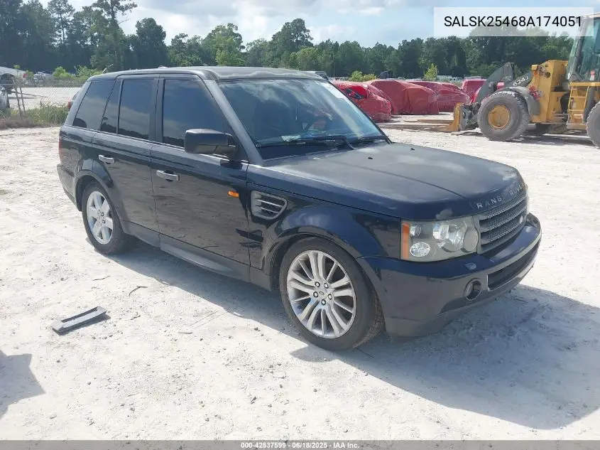 2008 Land Rover Range Rover Sport Hse VIN: SALSK25468A174051 Lot: 42537599