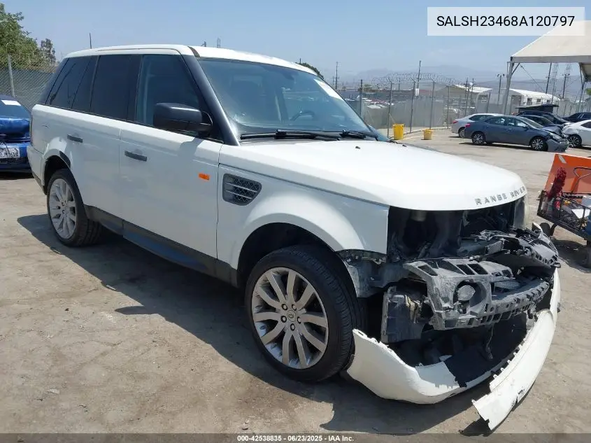 2008 Land Rover Range Rover Sport Supercharged VIN: SALSH23468A120797 Lot: 42538835