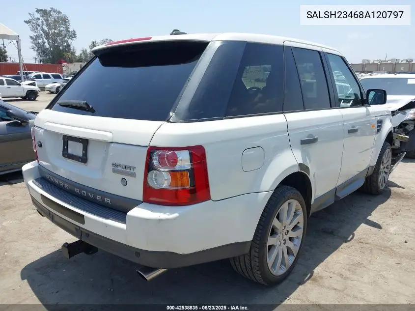 2008 Land Rover Range Rover Sport Supercharged VIN: SALSH23468A120797 Lot: 42538835