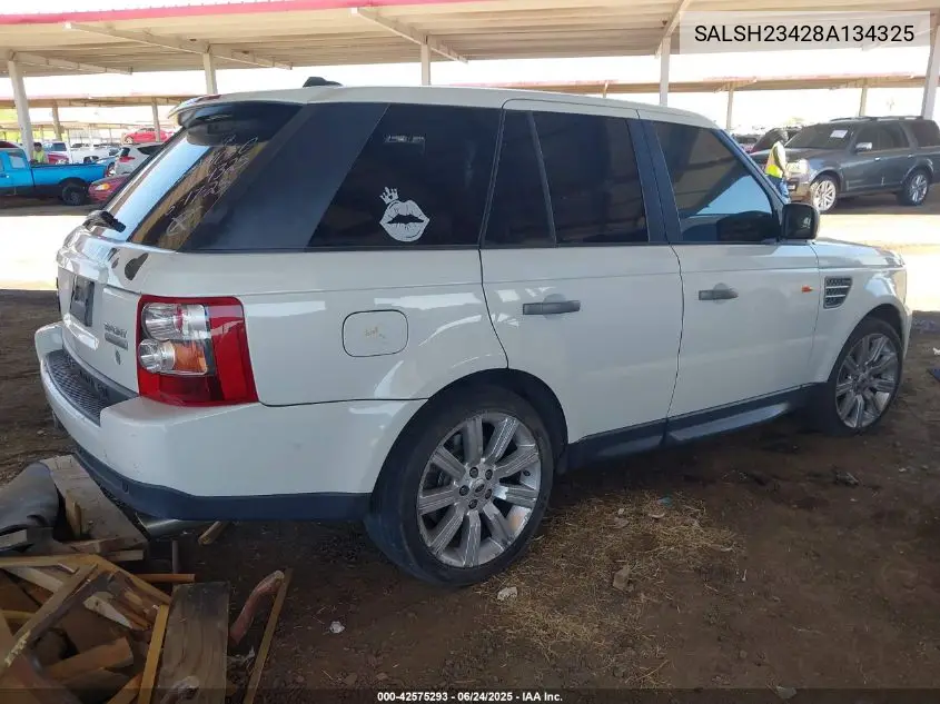 2008 Land Rover Range Rover Sport Supercharged VIN: SALSH23428A134325 Lot: 42575293