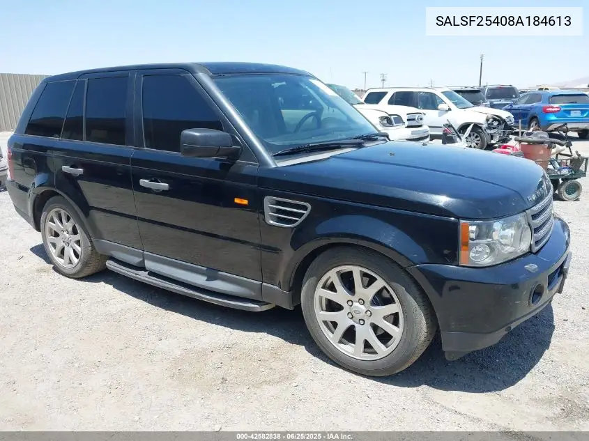 2008 Land Rover Range Rover Sport Hse VIN: SALSF25408A184613 Lot: 42582838