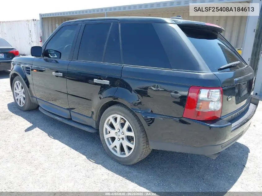 2008 Land Rover Range Rover Sport Hse VIN: SALSF25408A184613 Lot: 42582838