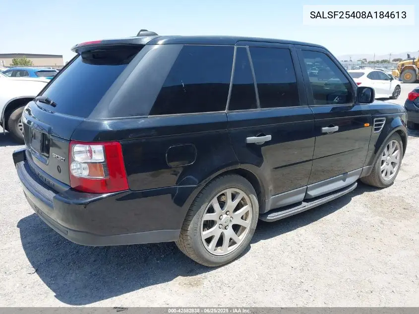 2008 Land Rover Range Rover Sport Hse VIN: SALSF25408A184613 Lot: 42582838