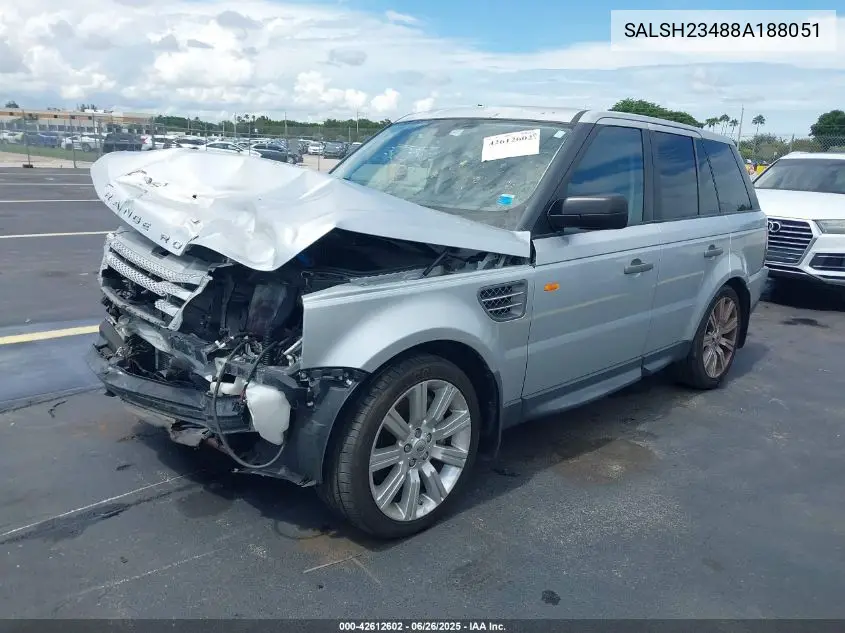 2008 Land Rover Range Rover Sport Supercharged VIN: SALSH23488A188051 Lot: 42612602