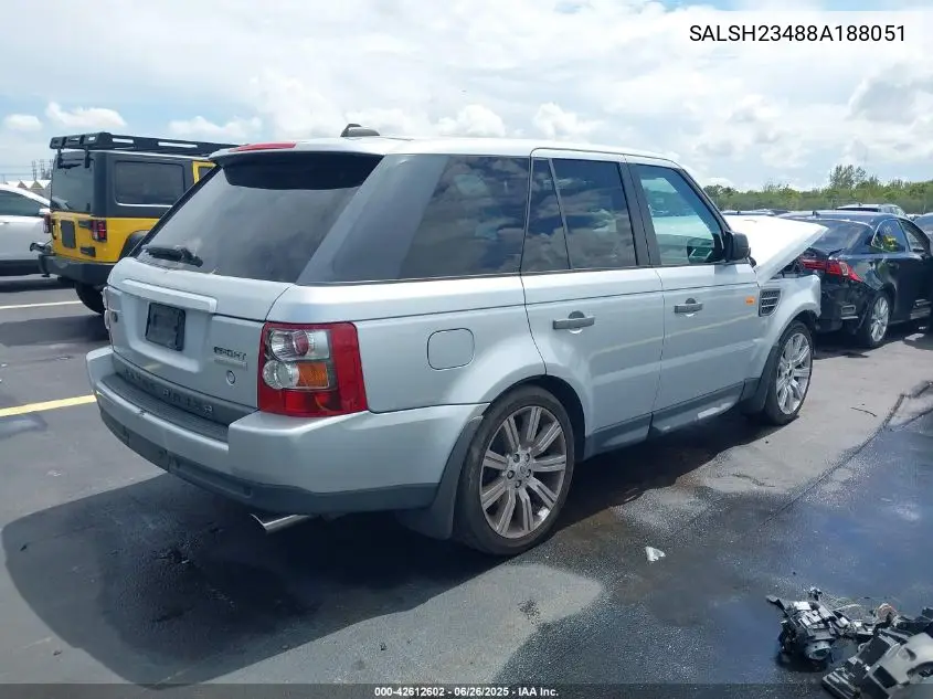 2008 Land Rover Range Rover Sport Supercharged VIN: SALSH23488A188051 Lot: 42612602