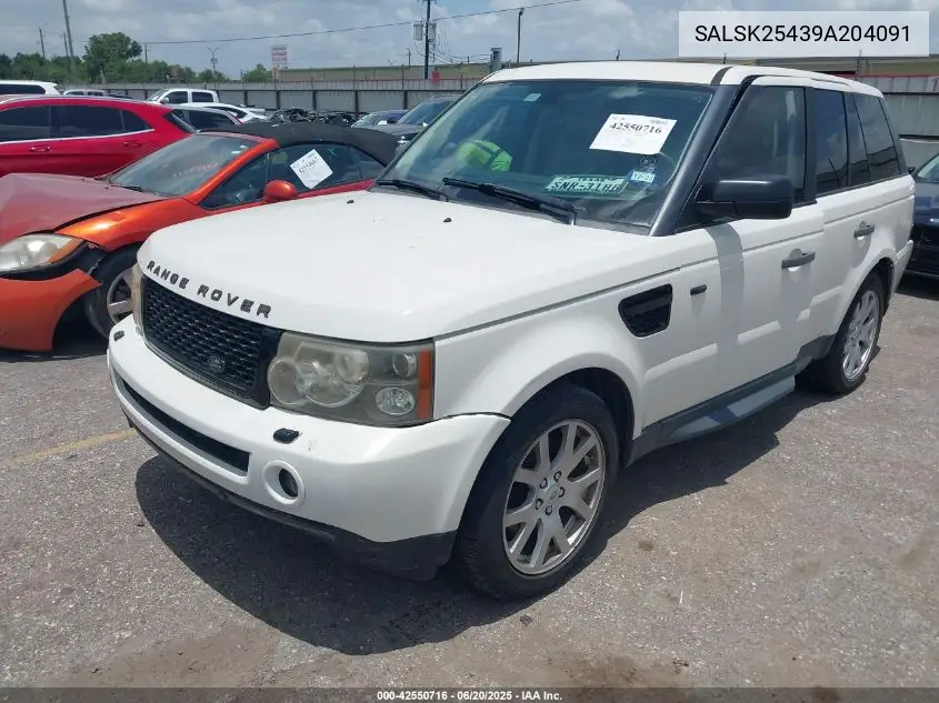 2009 Land Rover Range Rover Sport Hse VIN: SALSK25439A204091 Lot: 42550716