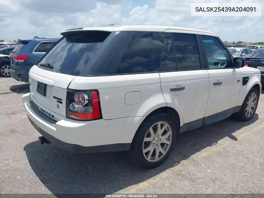 2009 Land Rover Range Rover Sport Hse VIN: SALSK25439A204091 Lot: 42550716
