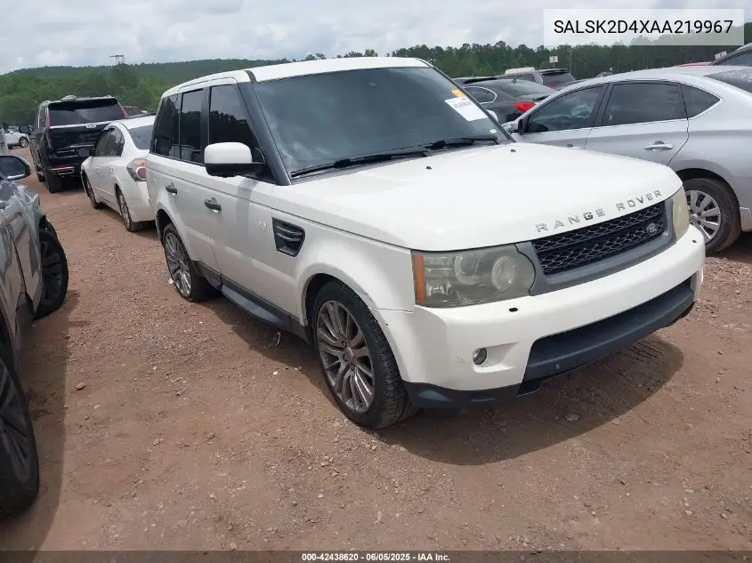 2010 Land Rover Range Rover Sport Hse VIN: SALSK2D4XAA219967 Lot: 42438620