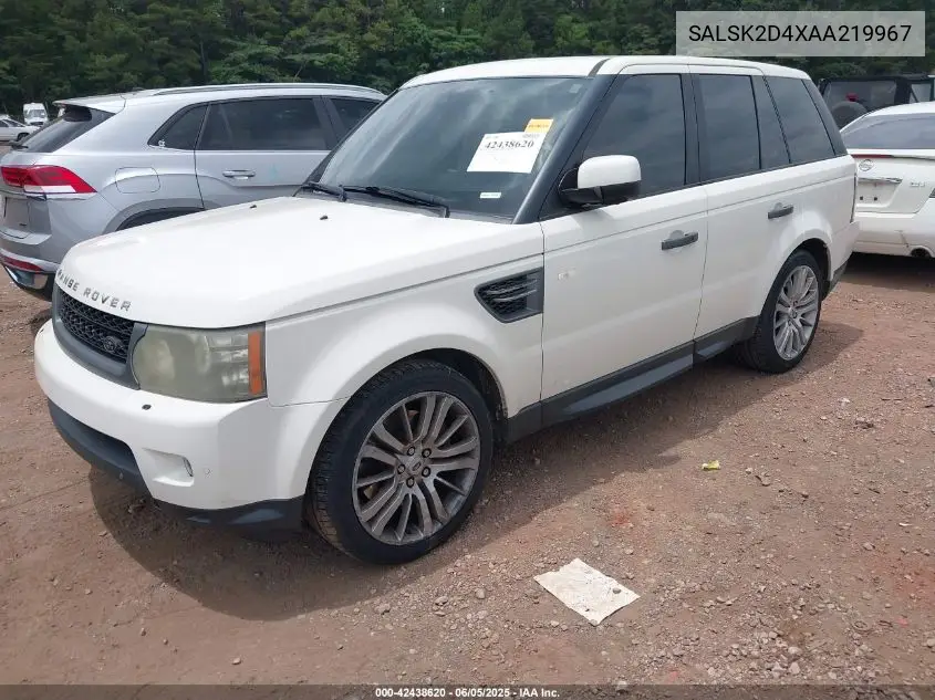 2010 Land Rover Range Rover Sport Hse VIN: SALSK2D4XAA219967 Lot: 42438620