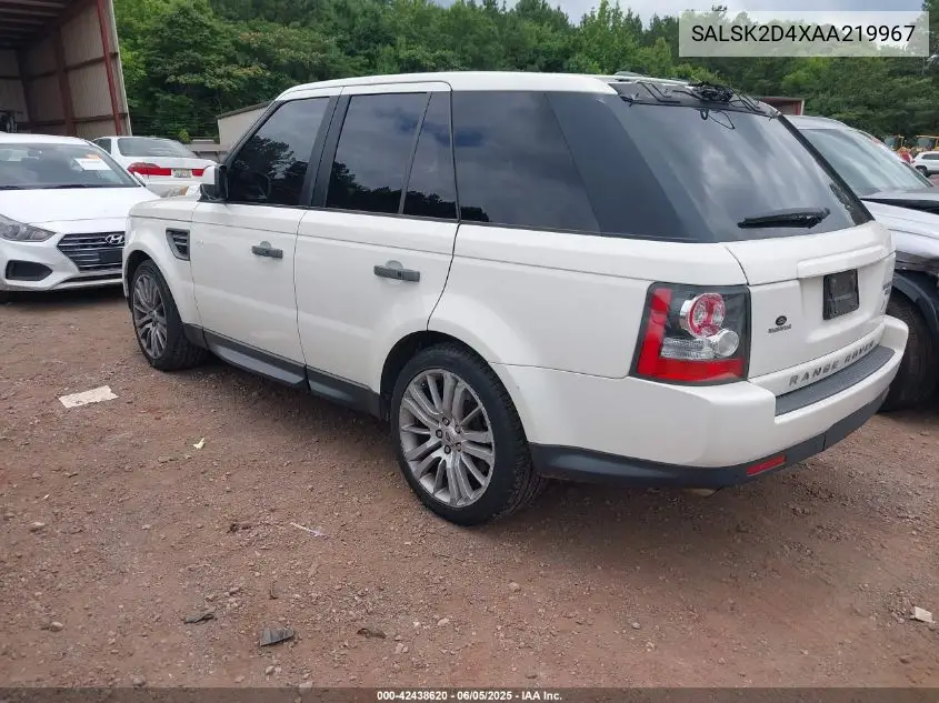 2010 Land Rover Range Rover Sport Hse VIN: SALSK2D4XAA219967 Lot: 42438620