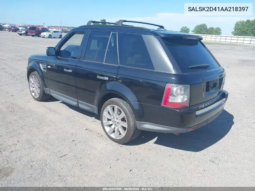 2010 Land Rover Range Rover Sport Hse VIN: SALSK2D41AA218397 Lot: 42457889
