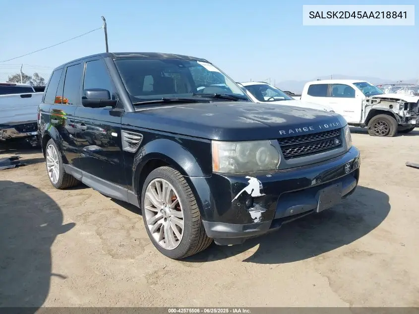 2010 Land Rover Range Rover Sport Hse VIN: SALSK2D45AA218841 Lot: 42575506