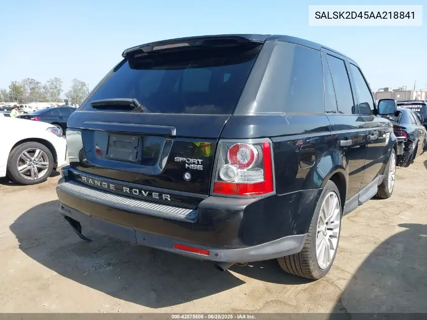 2010 Land Rover Range Rover Sport Hse VIN: SALSK2D45AA218841 Lot: 42575506