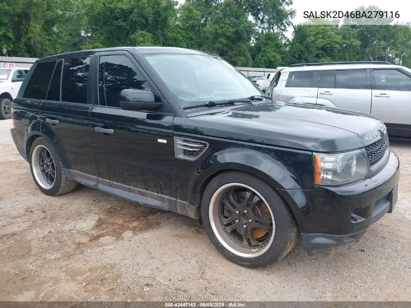 2011 Land Rover Range Rover Sport Hse VIN: SALSK2D46BA279116 Lot: 42447162