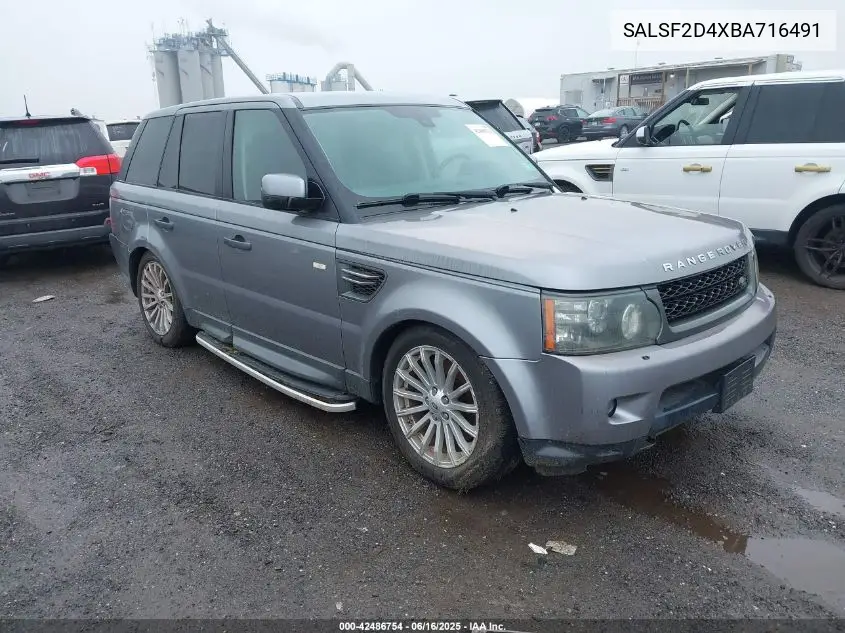 2011 Land Rover Range Rover Sport Hse VIN: SALSF2D4XBA716491 Lot: 42486754