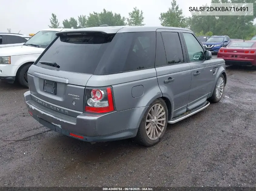 2011 Land Rover Range Rover Sport Hse VIN: SALSF2D4XBA716491 Lot: 42486754