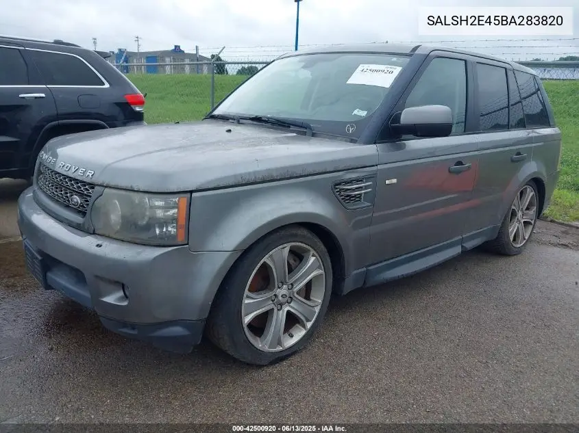 2011 Land Rover Range Rover Sport Supercharged VIN: SALSH2E45BA283820 Lot: 42500920
