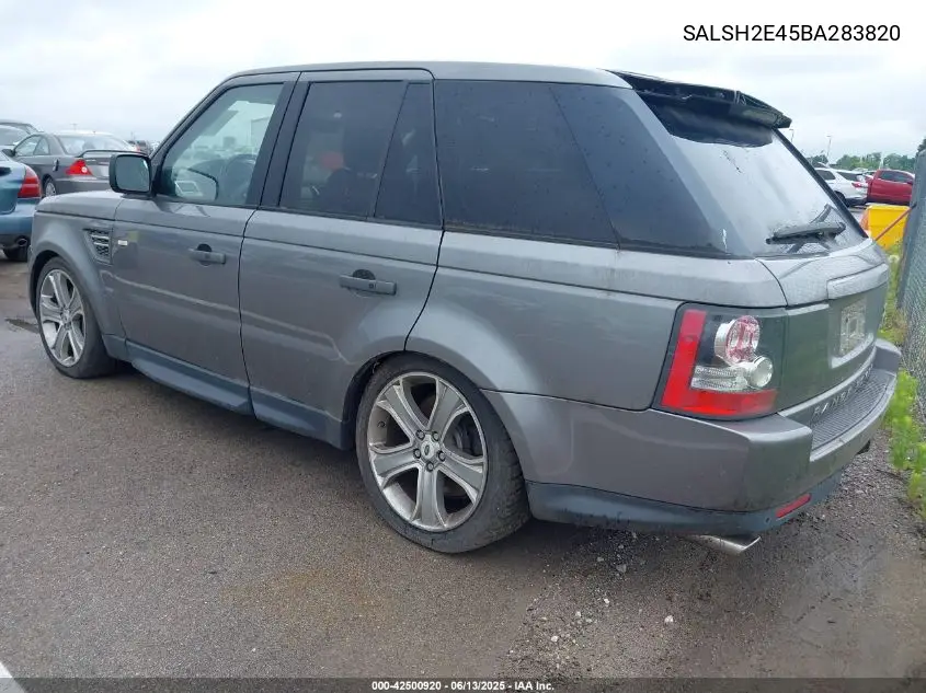 2011 Land Rover Range Rover Sport Supercharged VIN: SALSH2E45BA283820 Lot: 42500920