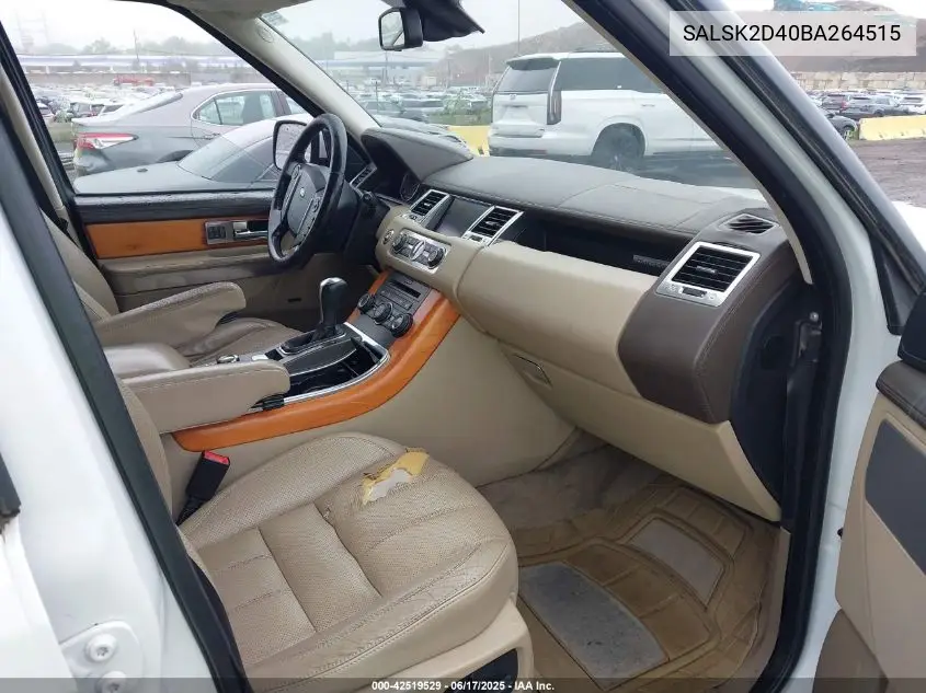 2011 Land Rover Range Rover Sport Hse VIN: SALSK2D40BA264515 Lot: 42519529