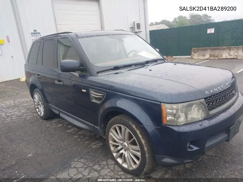2011 Land Rover Range Rover Sport Hse VIN: SALSK2D41BA289200 Lot: 42534463