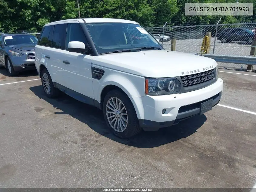 2011 Land Rover Range Rover Sport Hse VIN: SALSF2D47BA704993 Lot: 42568919