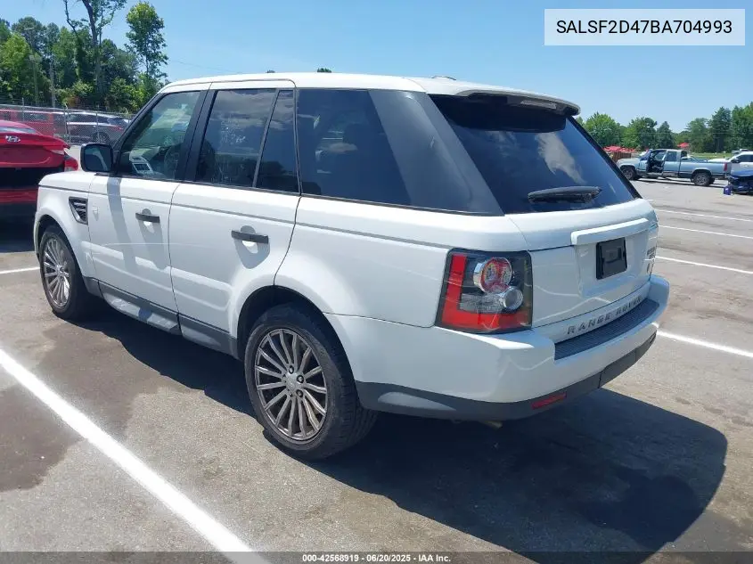 2011 Land Rover Range Rover Sport Hse VIN: SALSF2D47BA704993 Lot: 42568919