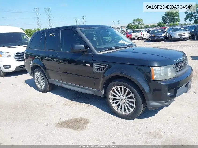 2011 Land Rover Range Rover Sport Hse VIN: SALSF2D4XBA704549 Lot: 42641832