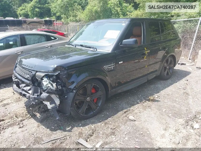 2012 Land Rover Range Rover Sport Supercharged VIN: SALSH2E47CA740287 Lot: 42466136